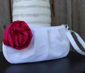 Pleated Zippered Clutch: Choose your own flower color