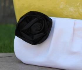 Pleated Zippered Clutch: Choose your own flower color