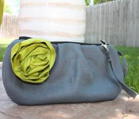 Pleated Zippered Clutch: Choose your own flower color